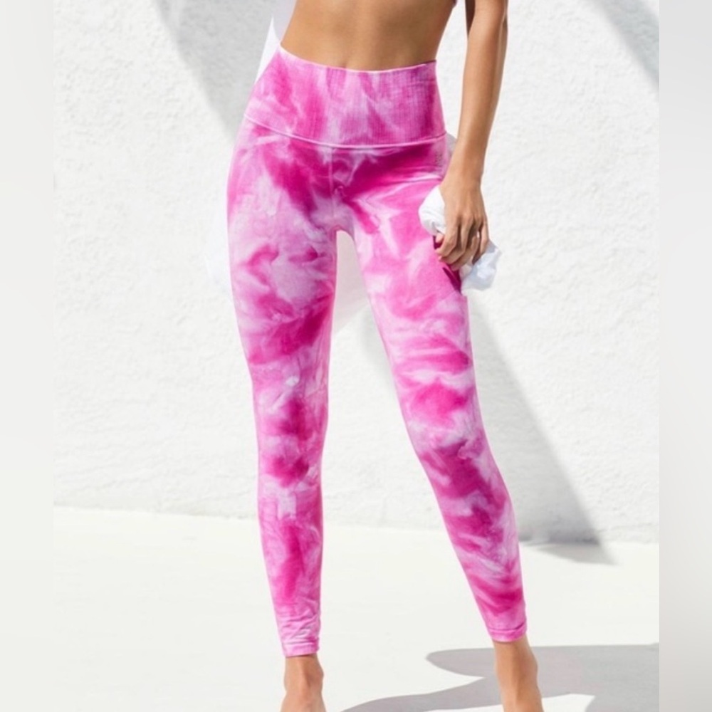 FP Movement Good Karma pink tie dye leggings, XS/S
